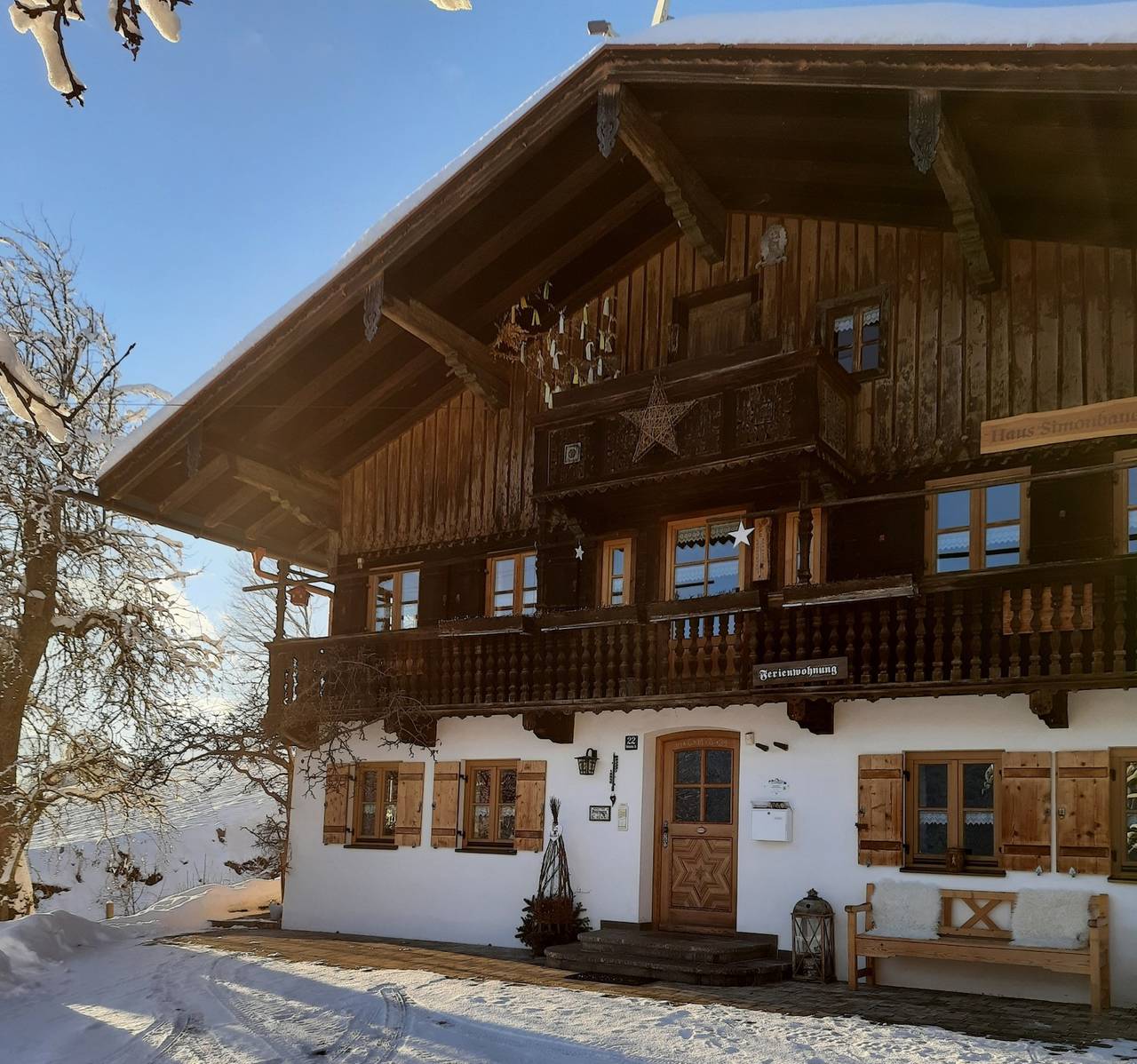 Ganze Ferienwohnung, Haus Simonbauer - Zwei-Raum-Wohnung Bergblick 35qm, Dusche/Wc, Extra-Schlafzimmer, Küche in Reit im Winkl, Bayerische Alpen