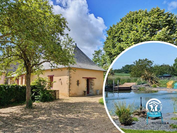 Gîte pour 7 personnes, avec Terrasse ainsi que Jardin et Piscine à La Selle-Craonnaise