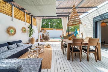 Location de vacances pour 6 personnes, avec jardin et sauna ainsi que piscine et jacuzzi, animaux acceptés dans Plage de l'Hermitage