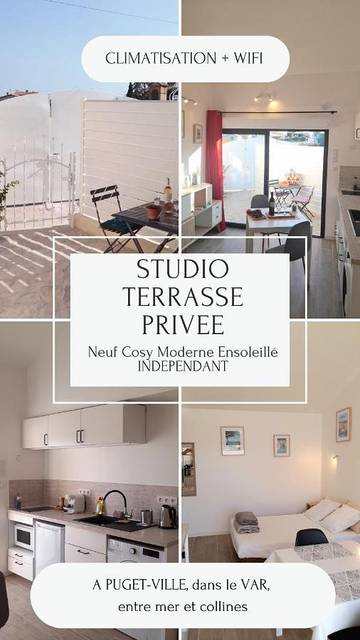 Gîte pour 2 personnes, avec terrasse à Puget-Ville