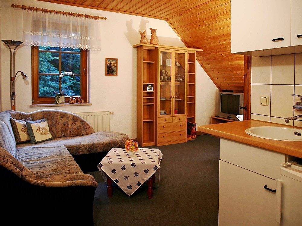 Cały apartament wypoczynkowy, Ferienhof "Alte Försterei" - Hasensasse in Knau, Góry łupkowe Turyngii