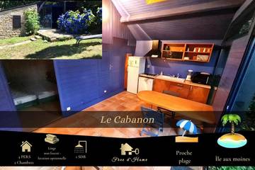 Gîte pour 4 personnes, avec vue et terrasse ainsi que vue sur le lac et jardin à Île-aux-Moines