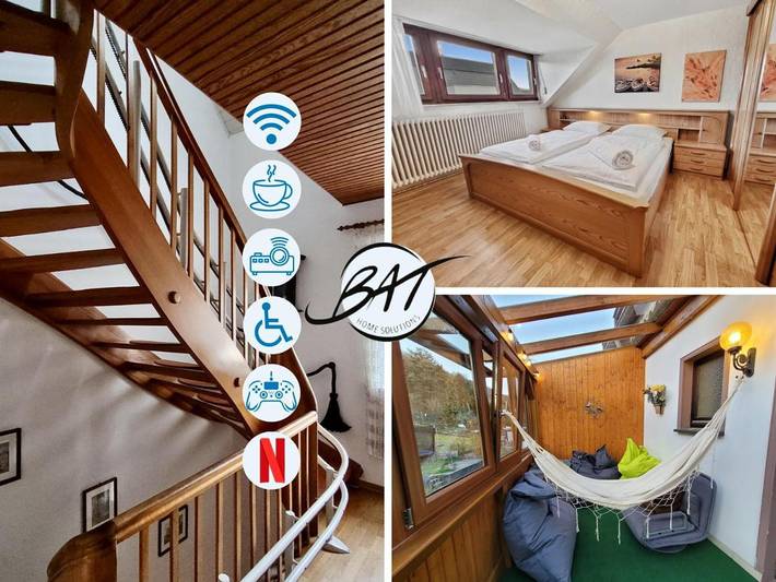 Ferienwohnung für 9 Personen, mit Balkon und Terrasse sowie Ausblick in Trier