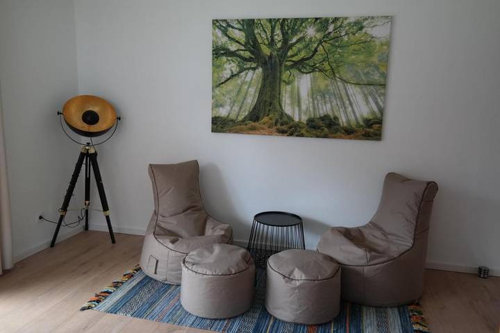 Appartement de vacances pour 6 personnes, avec Balcon ainsi que Terrasse et Jardin