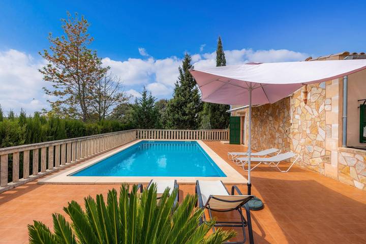 Finca "S Alzinar de Ses Barraques" with Mountain View, Pool, A/C, Wi-Fi, Garden & Terrace in Son Talent, Manacor