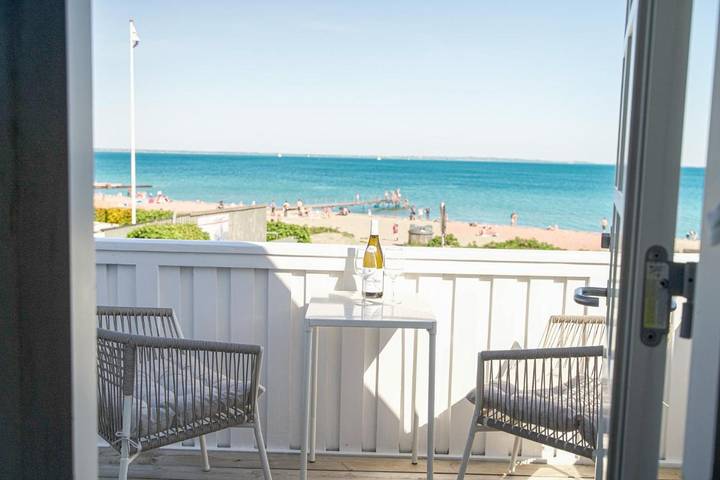 Ferienhaus für 7 Personen, mit Balkon und Terrasse sowie Sauna und Ausblick