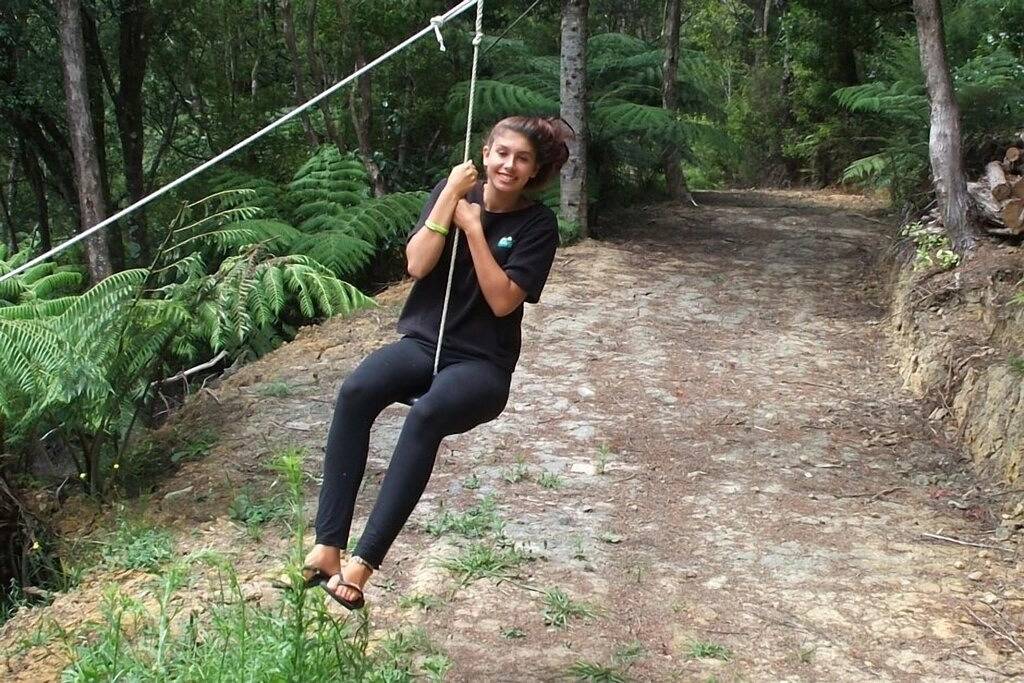 'Top of the Hill' Aussicht auf das Meer einheimischer Busch in Coromandel, Waikato