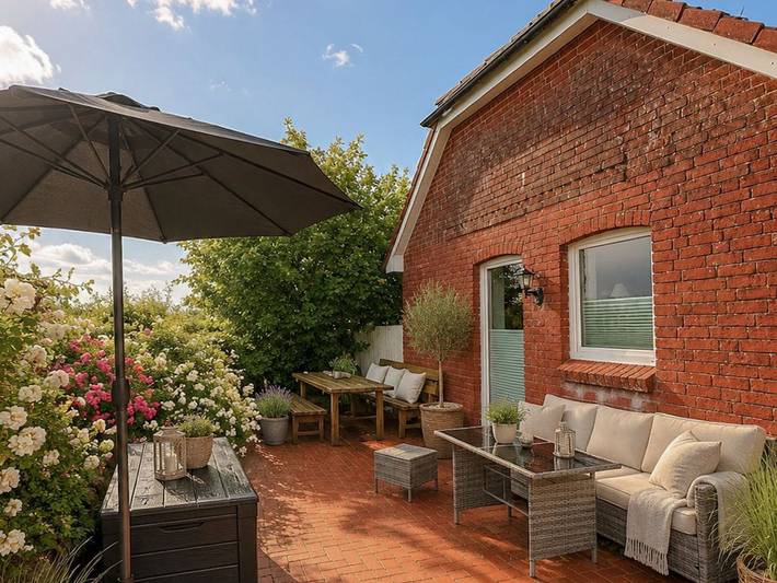 Ferienhaus für 6 Personen, mit Garten und Balkon, kinderfreundlich auf den Nordfriesische Inseln