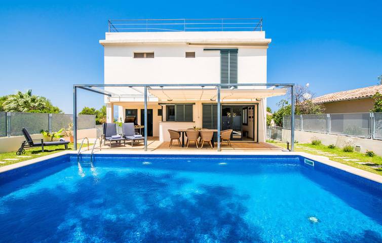 Apartment mit Meerblick, Pool und Terrasse | 700m zum Strand in Colònia de Sant Pere, Artà
