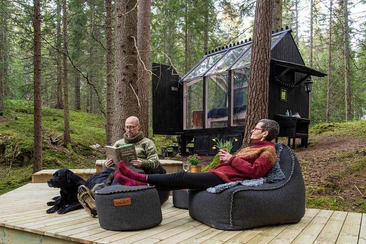 Bungalow für 2 Personen, mit Terrasse und Ausblick sowie Sauna, mit Haustier in Schweden - 2