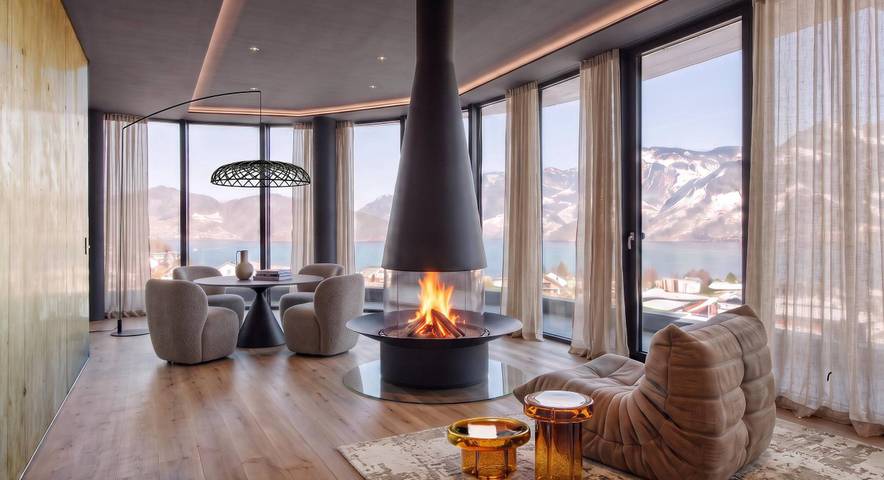 Ferienhaus für 2 Personen, mit Balkon/Terrasse und Sauna sowie Ausblick und Seeblick in Nidwalden