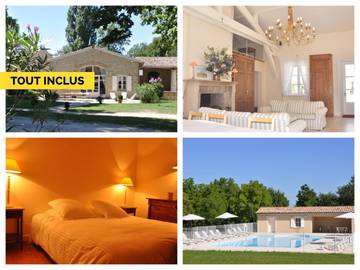 Gîte pour 10 personnes, avec terrasse ainsi que piscine et jardin à Divajeu