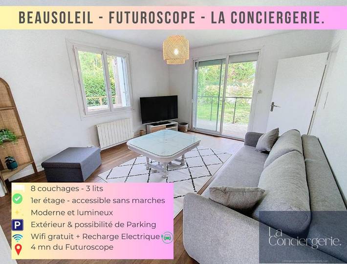 Location de vacances pour 8 personnes, avec jardin à Chasseneuil-du-Poitou