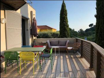 Gîte pour 4 personnes, avec balcon et vue dans Plage de La Fossette