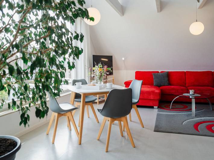 Ferienwohnung für 4 Personen, mit Garten und Ausblick