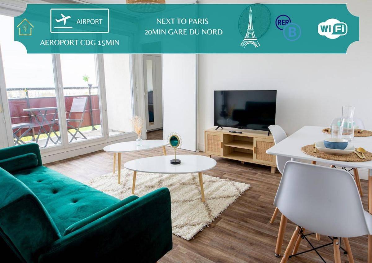 Appartement entier, L Échappée Bellini - Proche Paris - 15min Airport in Aulnay-sous-Bois, Seine-Saint-Denis