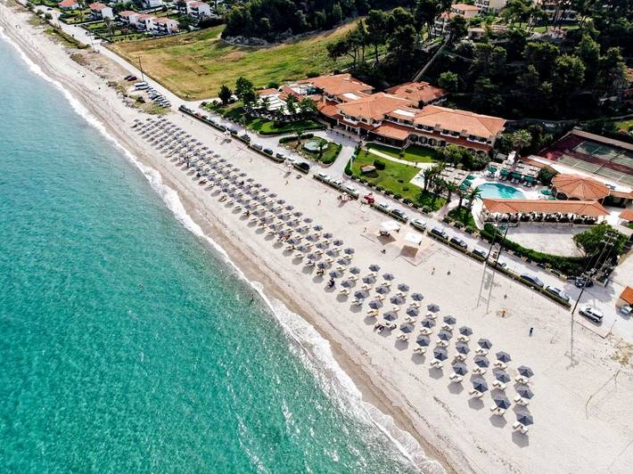 Resort per 4 persone, con Balcone e Terrazza nonché Giardino e Piscina nella Penisola Calcidica