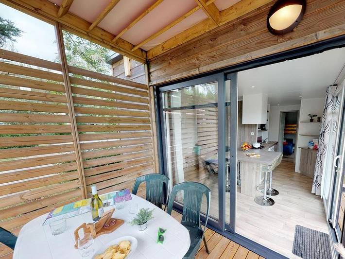 Camping Ile De La Comtesse - Mobilheim 4 personen - Bois Atlantis Hausboot 29m² 2 Zimmer 2018 in Murs-et-Gélignieux, Belley