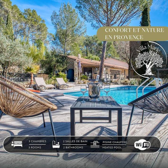 Location de vacances pour 6 personnes, avec vue ainsi que jardin et piscine à Bras