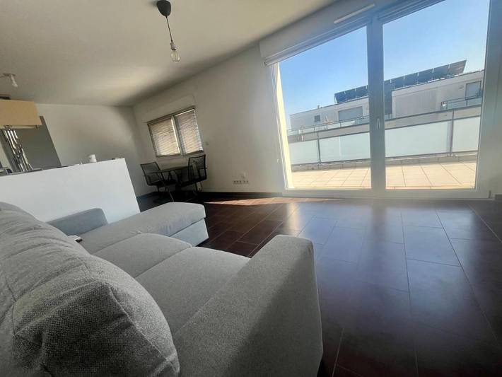Gîte pour 4 personnes, avec Balcon ainsi que Terrasse et Vue à Lutterbach