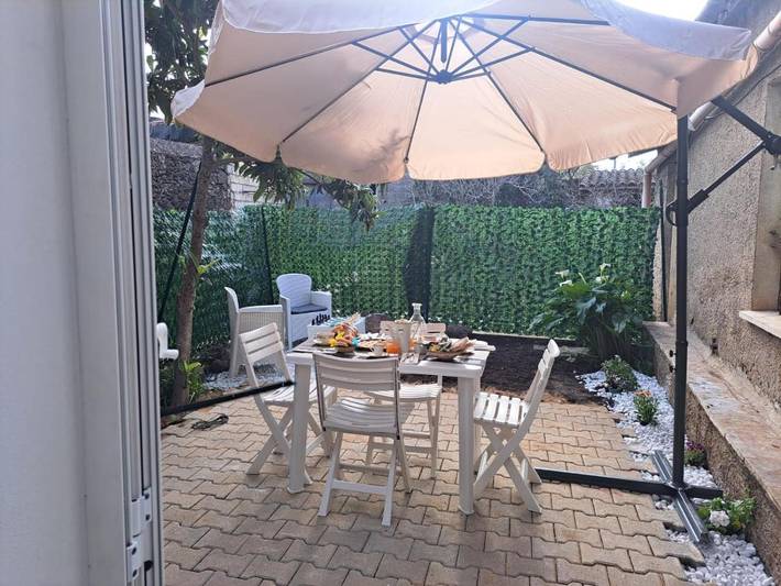 Ferienwohnung für 4 Personen, mit Garten und Ausblick
