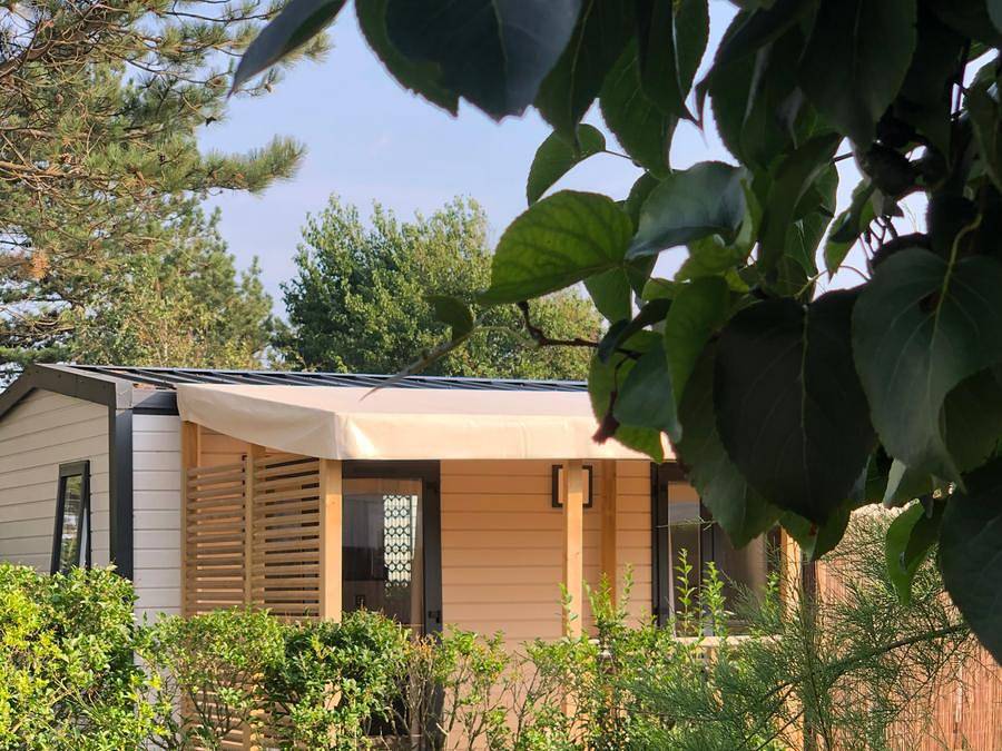 Camping La Foret Stella Plage - Mobile home 4 persons - Cottage Opale Lounge - 2 Bedrooms - 30 m2- Semi-covered terrace in Cucq, Montreuil region