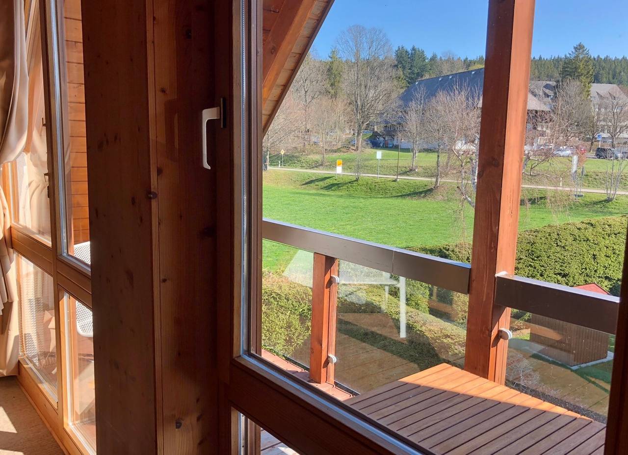Apartamento entero, Apartamento 'Studio- con balcón 40m²' con vistas a la montaña, terraza compartida y Wi-Fi in Hinterzarten, Selva Negra (zona sur)