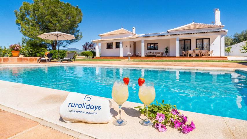 Ferienhaus für 8 Personen, mit Balkon/Terrasse und Pool sowie Sauna