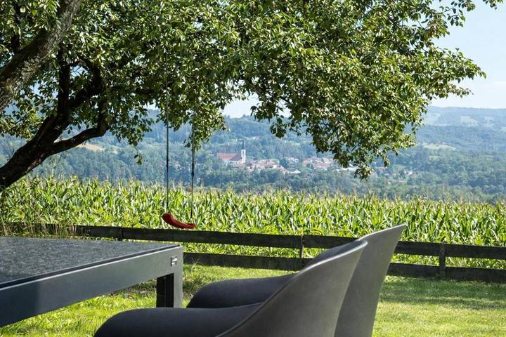Ferienhaus für 6 Personen, mit Sauna und Garten sowie Ausblick