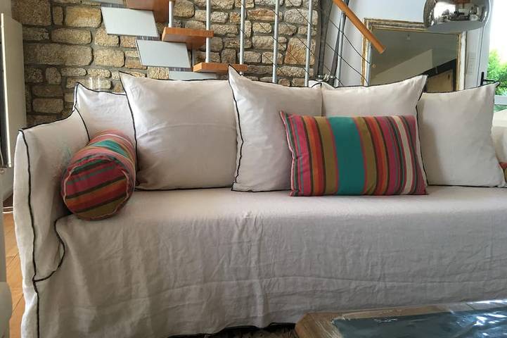 Location de vacances pour 4 personnes, avec balcon ainsi que jardin et piscine, animaux acceptés dans Plage Pors Carn - 2