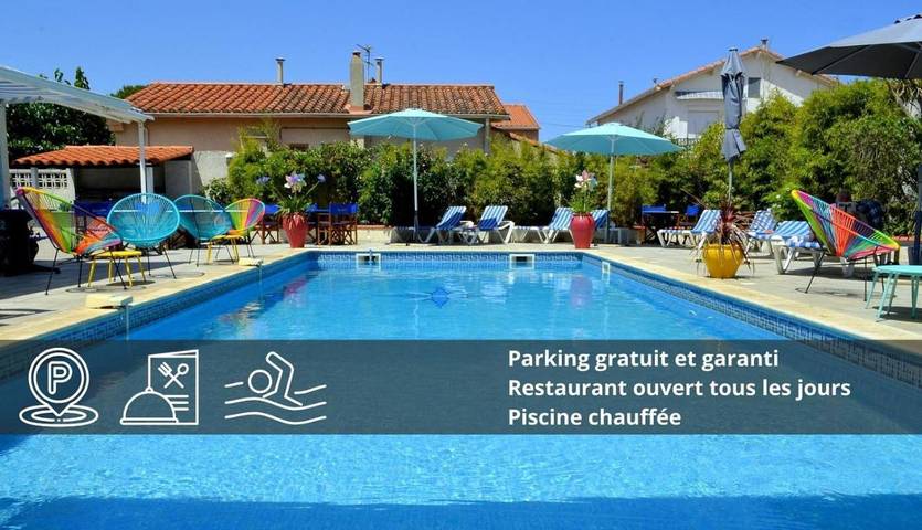 Hôtel pour 4 personnes, avec vue ainsi que piscine et jardin, animaux acceptés