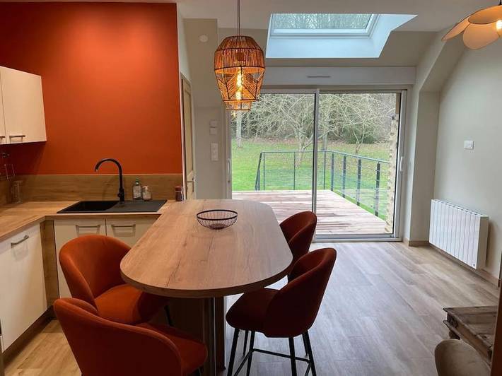 Appartement de vacances pour 5 personnes, avec Terrasse ainsi que Jardin et Vue