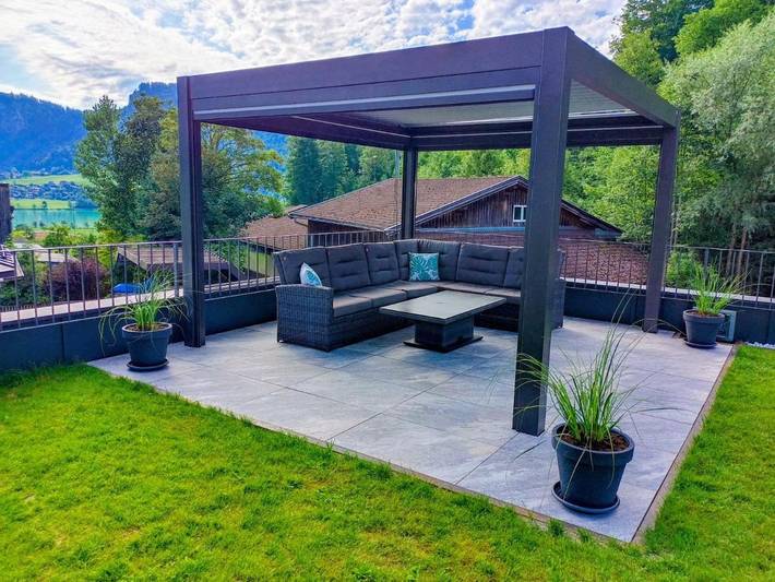 Ferienwohnung für 6 Personen, mit Balkon und Terrasse sowie Garten und Ausblick