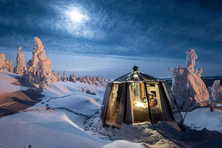 Glaszimmer Luxuriöser Urlaub für 2 - wildes Naturerlebnis in Schweden! in Jokkmokk, Lappland (Schweden)