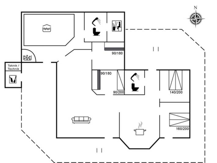 Ferienhaus für 9 Personen, mit Terrasse und Pool sowie Sauna und Whirlpool in Saltum