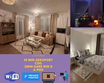 Gîte pour 3 personnes, avec balcon et vue à Louvres
