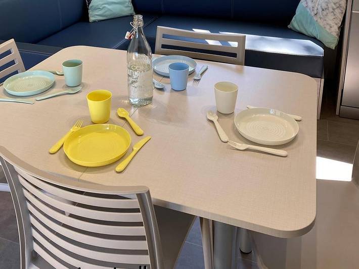 Flower Camping Le Rompval - Mobilheim 6 personen - Homeflower Premium 3 Schlafzimmer mit überdachter Terrasse + Geschirrspülmaschine in Bois de Cise, Mers-les-Bains