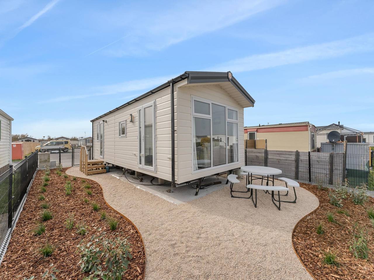 Maison mobile confortable entourée par nature in Wenduine, Le Coq