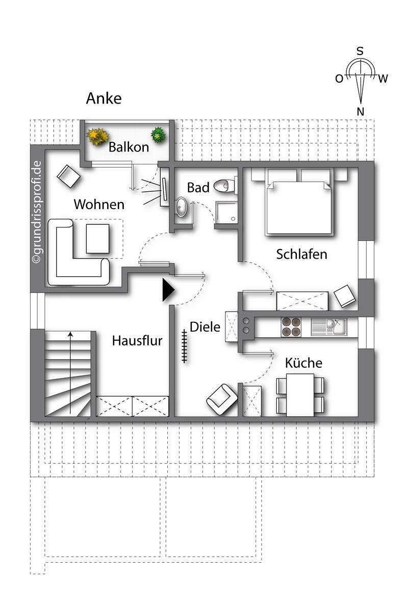 Ganze Ferienwohnung, Haus Antje - 2-Raum-Fewo Anke 225/003 in Büsum, Dithmarschen