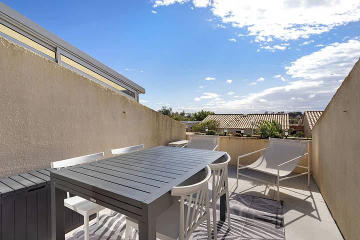 Estudio entero, Apartamento 'Studio Plage et Village' con vistas al mar, piscina compartida y aire acondicionado in Le Barcarès, Côte d'Améthyste
