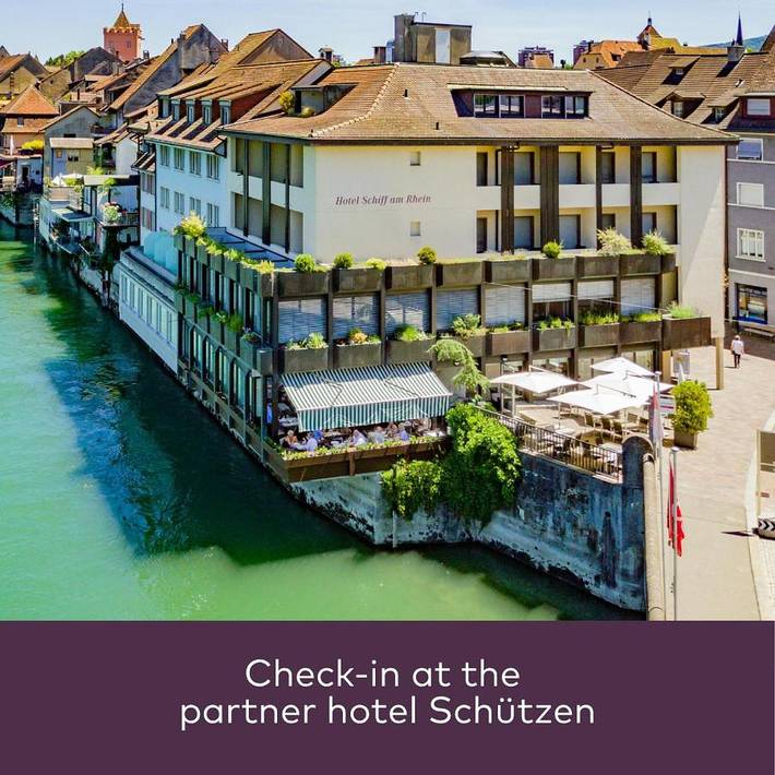 Hotel, mit Balkon und Terrasse sowie Ausblick in Rheinfelden
