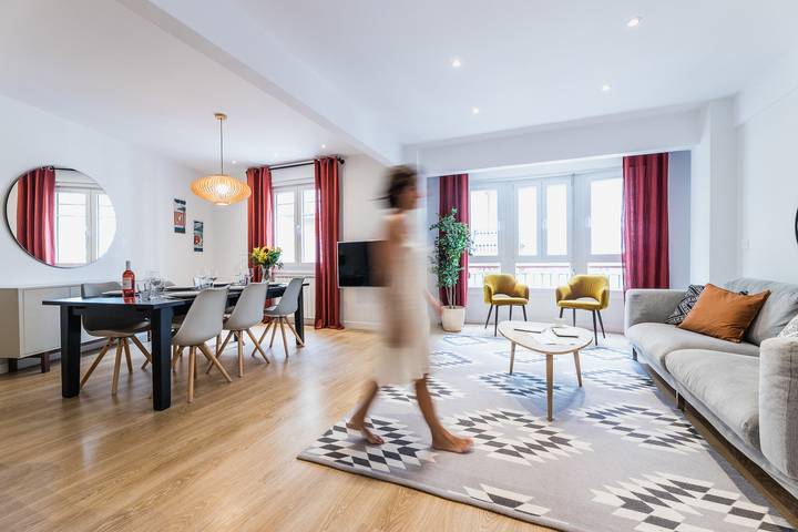 Gîte pour 6 personnes, avec balcon à Playa de la Concha