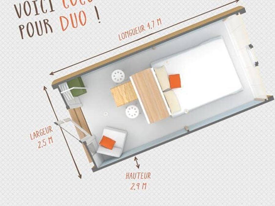 Camping Maeva Escapades de La Geres - Alojamiento 2 personas - Cocoduo 2 pers in Surgères, Region de Rochefort