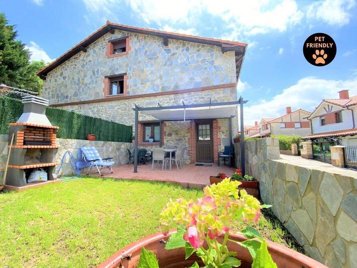 Apartamento para 7 personas, con jardín además de terraza y vistas en Entrambasaguas