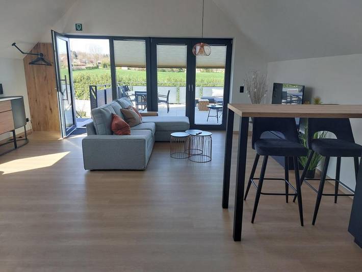 Gîte pour 4 personnes, avec Balcon ainsi que Terrasse et Vue à Raeren