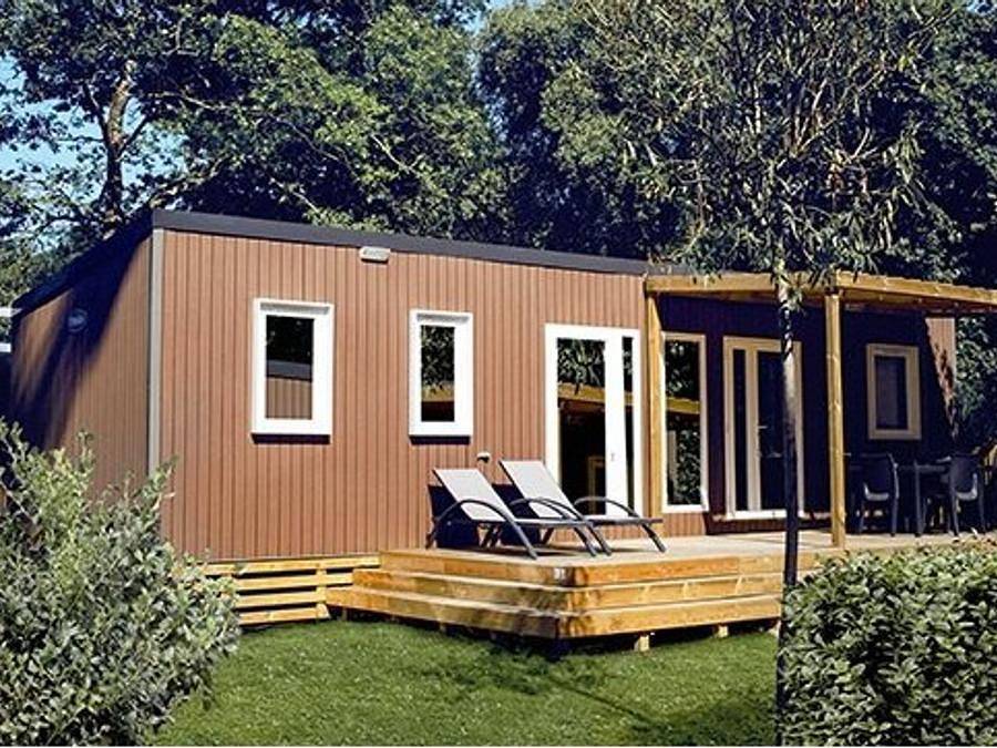 Camping Domaine de Soleil Plage - Mobilheim 4 personen - Ultimate | 2 Zi. | 4 Pers. | Einfache Terrasse | 2 Bad | Klimaanlage | Tv in Vitrac, Périgord Noir