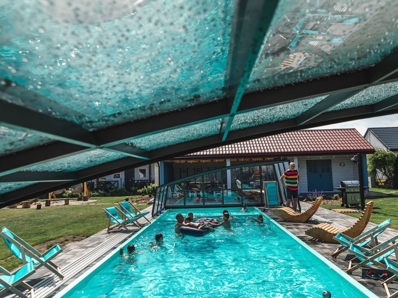 With swimming pool in Rusinowo, Powiat Sławieński