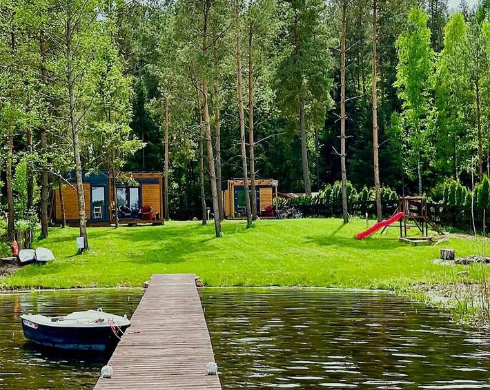Domek letniskowy dla 4 osób, z widok i ogród oraz widok na jezioro, zwierzęta dozwolone na Mazury