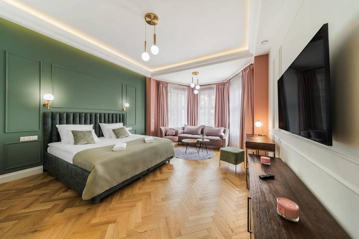 Apartament wakacyjny dla 2 osób, z Balkon i Jacuzzi oraz Ogród i Widok w Elk