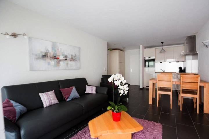 Ferienwohnung für 4 Personen, mit Ausblick und Terrasse, mit Haustier in Leukerbad